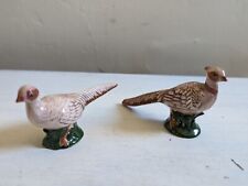 Set Of 2 Vintage Ceramic Porcelain Pheasant Figurines Hand-painted? FX picture