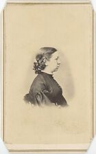 Profile View Vignette Woman Abingdon, Illinois 1860s CDV Carte de Visite X697 picture