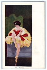 Ballerina Postcard Pretty Woman Dancing c1910's Unposted Antique picture