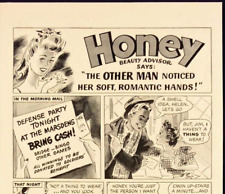 1942 Hinds Honey & Almond Cream The Other Man Noticed Her Hands Vintage Print Ad picture