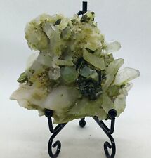 Epidote with quartz & Hematite rose green epidote Crystal Specimen Green Quartz  picture