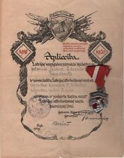 Latvia Liberation war Commemorative medal 1918-1920 + Certificate [AH 1094] picture