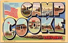 Large Letter Greetings from Camp Cooke, California - 1942 Linen Postcard picture
