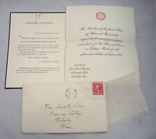 1922 Harvard dance Invitation cover & 1917 death notice Green Navy Wellesley Co picture