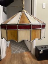 Rare Vintage Stained Glass Hanging Light picture