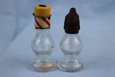 Vintage 1940's Pair of Bottles w/ Whistle and Nipple Tops Candy Containers picture