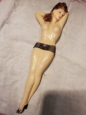 Rare vintage chalkware pinup girl wall hanging mid century girlie  picture