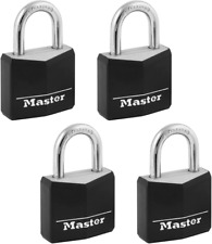 Covered Aluminum Padlock with Key, Black, 4 Pack, 131Q picture