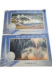 2 Miller Art Postcard New York World's Fair 1939 127-Federal Building Fireworks picture