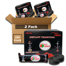 🔥 Tanya 100 Pcs 33MM Hookah Coal Quick Lite Shisha Charcoal Incense 2 Box 🔥 picture