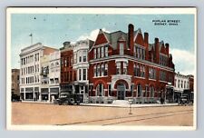Sidney OH-Ohio, Poplar Street, Advertisement, Antique, Vintage Souvenir Postcard picture