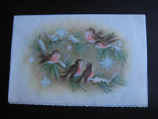 1960s vintage greeting card Coronation CHRISTMAS Glittered Birds on Branches picture