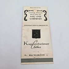 Vintage Matchcover Newburg's Mens Store Kuppenheimer Clothes La Crosse Wisconsin picture