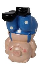 VINTAGE Porky Pig or 3 Little Pigs Upside Down Pig Piggy Bank Taiwan Made RARE picture