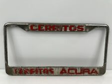 Rare Vintage 1980’s Cerritos Acura Dealer License Plate Frame California USA picture