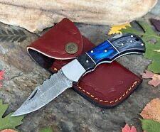 Pocket Knife Damascus Steel Handmade Personalized Folding Knives Camping Knives picture