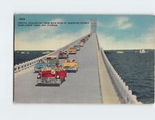 Postcard Traffic Descending from Main Span Sunshine Skyway Over Lower Tampa Bay picture