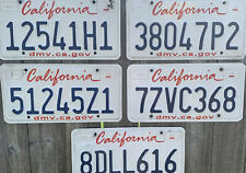 LOT OF 5 CALIFORNIA LICENSE PLATES ALL STARTING WITH DIFFERENT NUMBER LIPSTICK picture