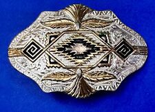 Southwestern Native Shaped Vintage Montana Silversmiths Cowgirls Belt Buckle picture