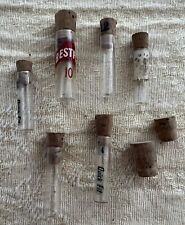 Lot Vintage Small Glass Watch Part Vials With Cork Lids picture