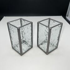 Vintage Etched Glass with Metal Candle Holders (x2) 5