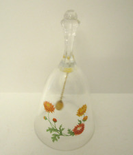Vintage Avon 24% Full  Lead Crystal Floral Marigold October  Birthday  Bell  6