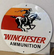 Vintage Style Winchester Enamel Advertising Porcelain Gas Sign picture