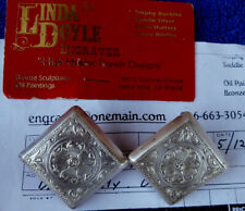 Vintage Sterling Silver Diamond Shape Linda Doyle Horse Bridle Conchos picture