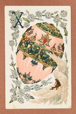 Tsarist Russia postcard 1915s PLOSHINSKY Fancy woman. Easter Big Patern Pink Egg picture