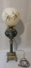 Antique B&H Bradley & Hubbard Gold fleur-de-lis Parlor Banquet Oil Lamp Rare picture
