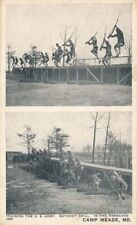 FORT MEADE MD - Training The U.S. Army Bayonet Drill In The Trenches Postcard picture