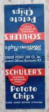 VINTAGE MATCHBOOK COVER SCHULER'S POTATO CHIPS ROCHESTER, NEW YORK picture