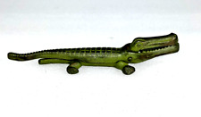 Vintage Cast Iron Alligator Nutcracker Gator Crocodile Green Figurer Desk Shelf picture