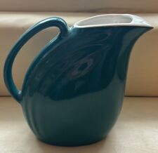 1950’s Vintage 8” Hall Nora Pitcher Teal Green Mid Century Art Deco Ice Lip picture
