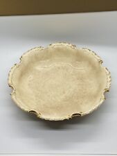 Antique Dresden China Porcelain Serving Bowl Gold Scalloped Trim 9” Ruffled Edge picture