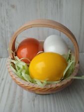 Easter basket of eggs hand painted wooden eggs in gift box Easter decorations ba picture