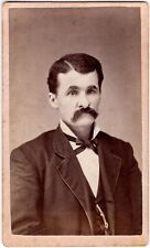 CIRCA 1880s CDV W.F. GEER HANDSOME MAN IN SUIT WITH MUSTACHE LA GRANGE INDIANA picture