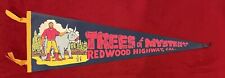 Vintage Trees of Mystery Redwood Highway California 27 Inch Travel Pennant Babe picture
