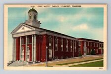Kingsport TN-Tennessee, First Baptist Church, Religion Antique Vintage Postcard picture