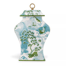 NEW CLASSIC ASIAN INSPIRED CANTON CELADON JAR LIGHT GREEN/BLUE 12 x 18 x 6 picture