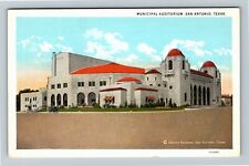 San Antonio TX-Texas, Municipal Auditorium, Advertising c1930 Vintage Postcard picture
