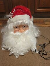 Vintage Light Up Fiber Optic Santa Claus Head Christmas Deco Large 14 Inches picture