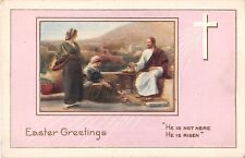 Religious Old Whitney Easter Postcard of Jesus With Mary & Martha picture
