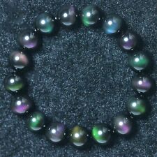 1PC Natural Obsidian wholesale Mexico rainbow purple green eye 6mm Healing picture