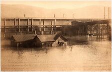 Laughlin Tin Mill During Flooding Martins Ferry Ohio 1910s RPPC Postcard Photo picture