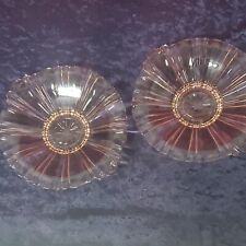 2 Anchor Hocking Pink Depression Glass Old Café Tab Handle Mint Tray Candy Dish picture