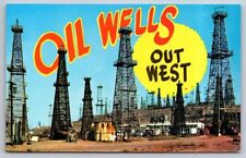 Oil Wells Out West Postcard  picture
