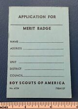 Vintage 1950s BOY SCOUTS OF AMERICA Application for MERIT BADGE CARD BSA Award picture