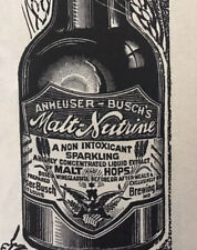 ANTIQUE ANHEUSER-BUSCH Magazine Advertising 1900's Print Beer AD Malt Nutrine picture