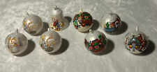 Bradford Novelty Christmas Ornaments Lot Of 8 Unbreakable 1970s Retro Christmas picture